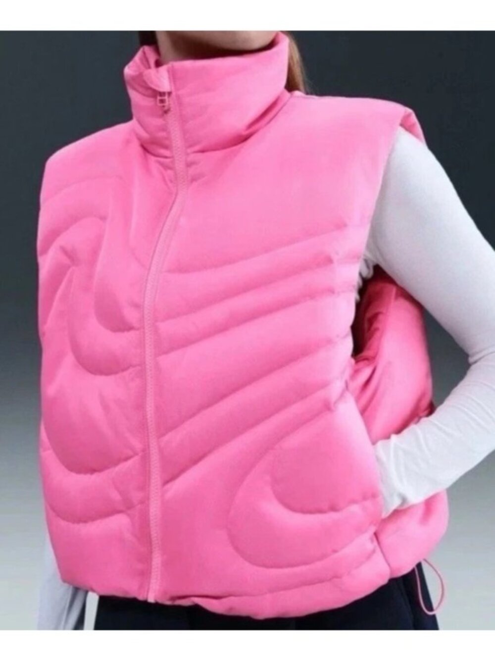 Women's Nike Sportswear Swoosh Oversized Down Gilet Pink Vest HV5245-606 Size L